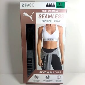 PUMA Women's Seamless Sports Bra XL 2 Pack